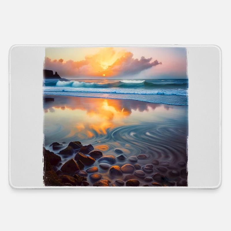 Beach Pebbles - Large Gaming Mouse Mat - grey