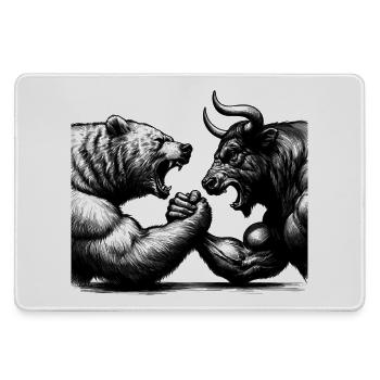 Stock Market Stock Market Bull Bull Bear Gift - Large Gaming Mouse Mat - grey - Front
