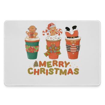 Festive Christmas Motifs on Beverage Mug - Large Gaming Mouse Mat - grey - Front