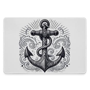 Anker Schiffsanker Anker cool maritim Geschenk - Mousepad groß für Gamer - Grau - Vorne