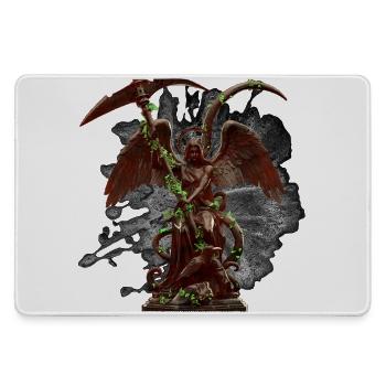 Engelstatue, Ranken, gothic design - Mousepad groß für Gamer - Grau - Vorne