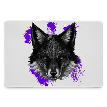 Füchse, Farbflecken, Tribals - Mousepad groß für Gamer - Grau - Vorne