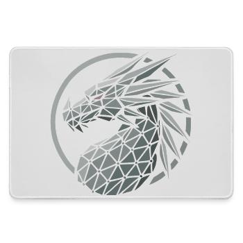 Blaue Polygone Drachenkopf - Mousepad groß für Gamer - Grau - Vorne