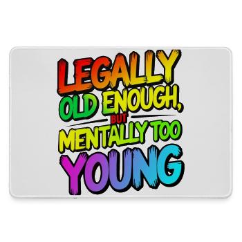 Legally old enough - Mousepad groß für Gamer - Grau - Vorne