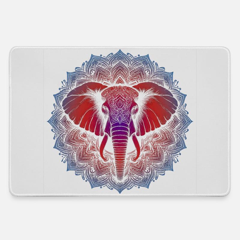 Trifecta Virtues Mandala - Large Gaming Mouse Mat - grey