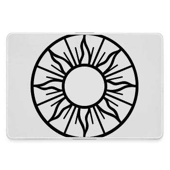 Mittsommer Sonne - Symbol der Sommersonne - Mousepad groß für Gamer - Grau - Vorne