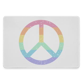 Regenbogen Friedenssymbol Pastell Pride LGBTQ+ Grunge - Mousepad groß für Gamer - Grau - Vorne