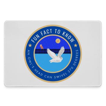An owl's head can swivel 270 degrees - Large Gaming Mouse Mat - grey - Front