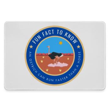 An ostrich can run faster than a horse - Large Gaming Mouse Mat - grey - Front