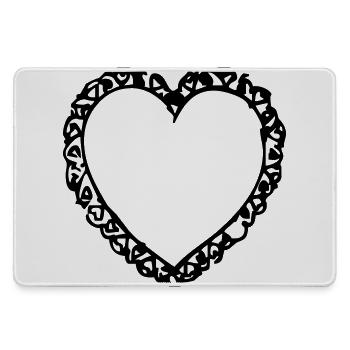 Heart | Herz mit markantem Rand (Vectorgraphic) - Mousepad groß für Gamer - Grau - Vorne