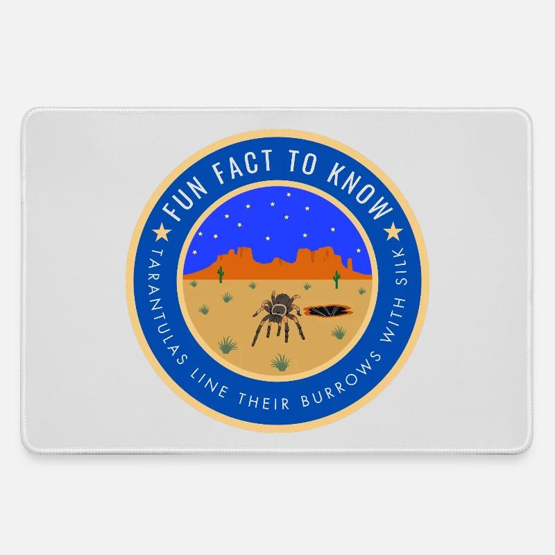 Desert Night Tarantula Fact - Large Gaming Mouse Mat - grey