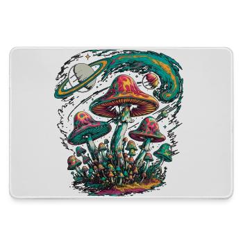 Champignons Cosmiques Psychédéliques Oeuvre - Grand tapis de souris gamer - bruyère - Devant