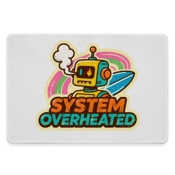Retro Robot Surfkunst Design - Mousepad groß für Gamer - Grau - Vorne