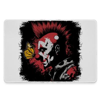 Gruseliger Clown und Schmetterling - Mousepad groß für Gamer - Grau - Vorne