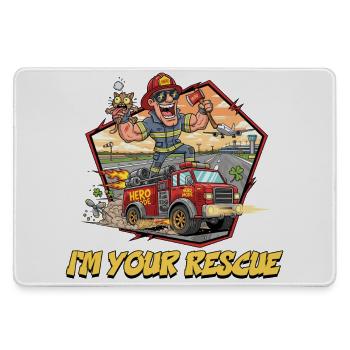 Rescue Firefighter Abenteuer-Design - Mousepad groß für Gamer - Grau - Vorne