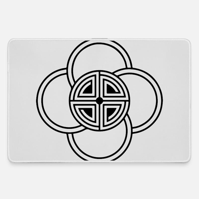Sacred Harmony Knot Design - Large Gaming Mouse Mat - grey
