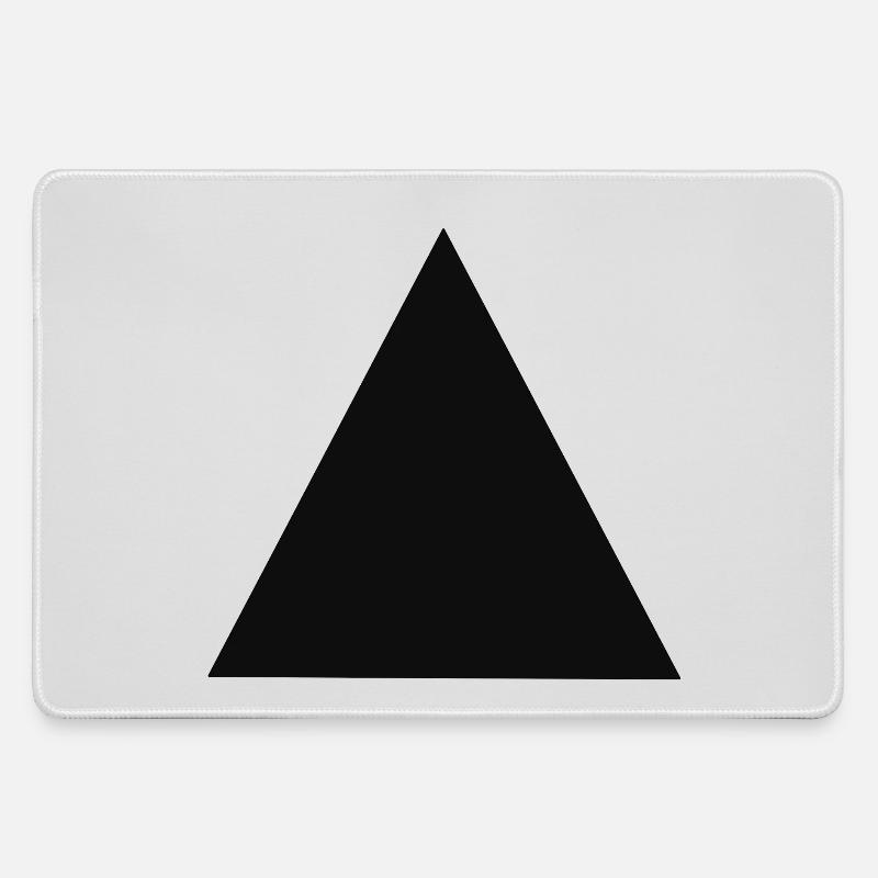 Abstract triangle motif in black - Large Gaming Mouse Mat - grey