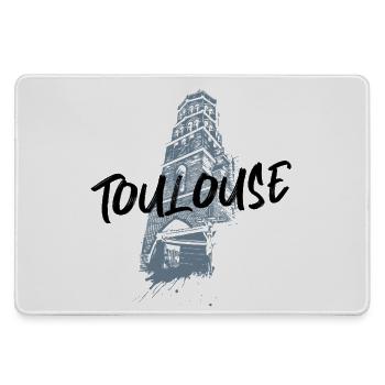 Illustration monochrom Toulouse Saint-Nicolas - Mousepad groß für Gamer - Grau - Vorne