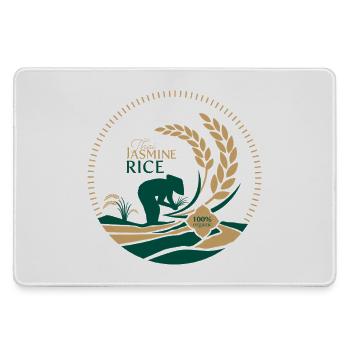 Logo du riz au jasmin thaïlandais Bio - Grand tapis de souris gamer - bruyère - Devant