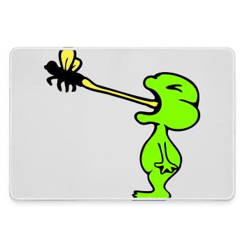 Frosch fängt Fliege Zunge Mücke essen hunger Kröte - Mousepad groß für Gamer - Grau - Vorne