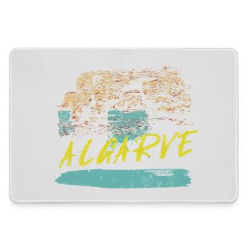 Klippen Algarve Illustration Portugal - Mousepad groß für Gamer - Grau - Vorne
