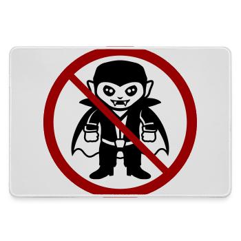 Pas un vampire ! Drôle de panneau d’interdiction Halloween - Grand tapis de souris gamer - bruyère - Devant