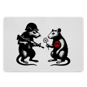 Guerre et Paix | Rats Banksy Street Art Style - Grand tapis de souris gamer - bruyère - Devant