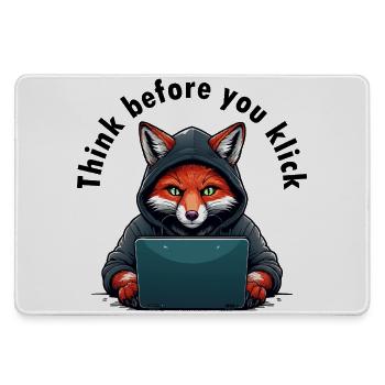Denk nach bevor du klickst - Cyber Sicherheit - Mousepad groß für Gamer - Grau - Vorne