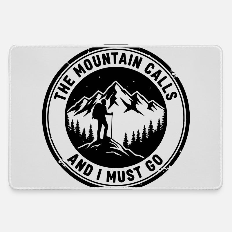 Mountain is calling - Large Gaming Mouse Mat - grey
