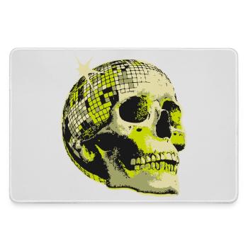 Neon Totenkopf Disco Kugel - Mousepad groß für Gamer - Grau - Vorne
