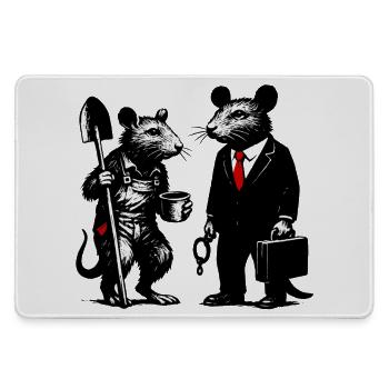 Rat ouvrier et rat de bureau - Grand tapis de souris gamer - bruyère - Devant