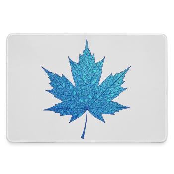 Geometrisches Blaues Ahornblatt-Print - Mousepad groß für Gamer - Grau - Vorne