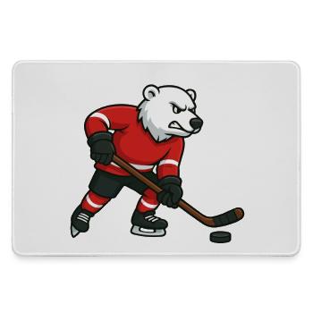 Motif de hockey sur glace ours polaire - Grand tapis de souris gamer - bruyère - Devant