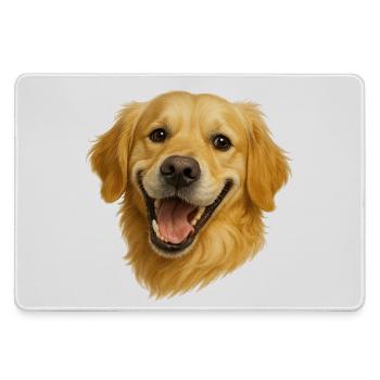 Cheerful Golden Retriever Head - Large Gaming Mouse Mat - grey - Front