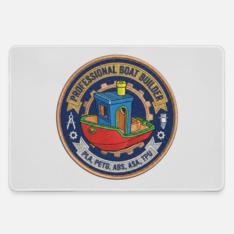 Professioneller Bootsbauer Benchy Patch - Mousepad groß für Gamer - Grau