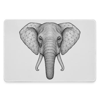 Geometrischer Elefantenkopf Skizzenstil - Mousepad groß für Gamer - Grau - Vorne