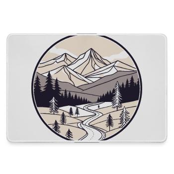 Cercle Montagnes et Pins - Grand tapis de souris gamer - bruyère - Devant