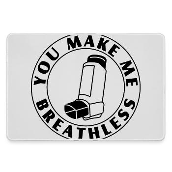 Du machst mich sprachlos – Asthma Flirt & Nerd - Mousepad groß für Gamer - Grau - Vorne