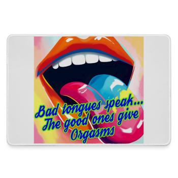 Zungen & Orgasmen - Mousepad groß für Gamer - Grau - Vorne