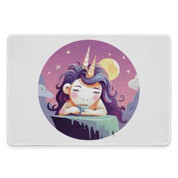 Moon tea unicorn in the evening - Large Gaming Mouse Mat - grey - Front