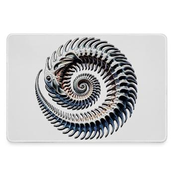 Fantasy Fossil Spiral Bony Fish Metamorphosis - Large Gaming Mouse Mat - grey - Front