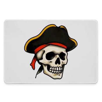Klassischer Tattoo-Piratenschädel - Mousepad groß für Gamer - Grau - Vorne
