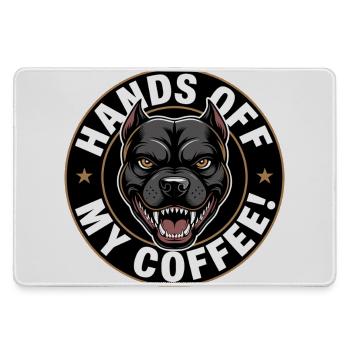 Away from my coffee angry dog - Large Gaming Mouse Mat - grey - Front