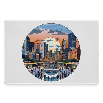 Sunset over the skyline - Large Gaming Mouse Mat - grey - Front
