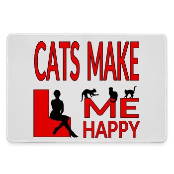 Katzen - Mousepad groß für Gamer - Grau - Vorne