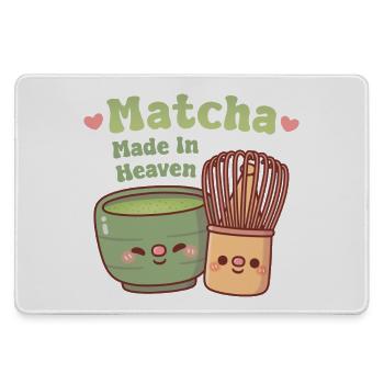 Süßer Matcha und Schlagei Matcha im Himmel gemacht Wortspiel - Mousepad groß für Gamer - Grau - Vorne