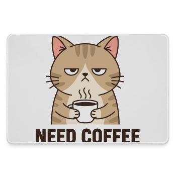 Kaffee Wütende Katze - Mousepad groß für Gamer - Grau - Vorne
