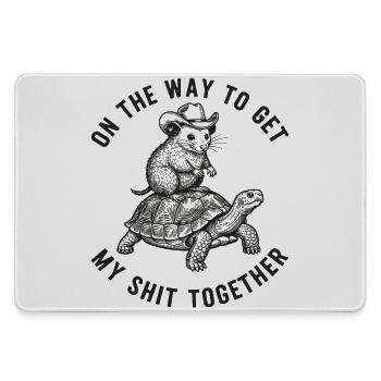 Rat on the Way to Get It Together - Large Gaming Mouse Mat - grey - Front