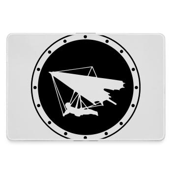 Minimalistisches Ring-Delta-Flügelabzeichen - Mousepad groß für Gamer - Grau - Vorne