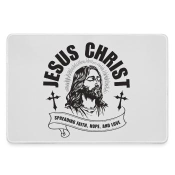 Portrait de Jésus-Christ avec ruban de foi - Grand tapis de souris gamer - bruyère - Devant